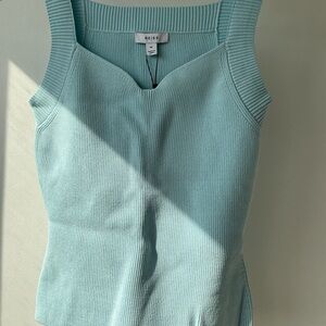 Reiss Women's Light Blue Ribbed Tank Top